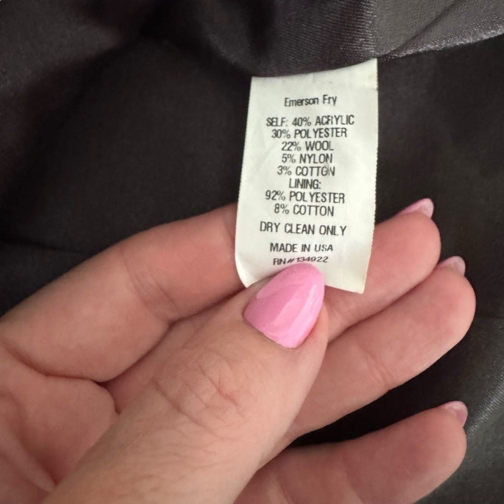 Emerson Fry - Wool Blend Two Button Wool Blend Coat Sz 0 - Picture 7 of 7